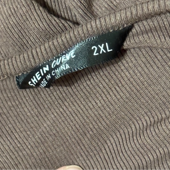 SHEIN Brown Crew Neck Long Sleeve Sheath Dress, size 2XL - Picture 7 of 7